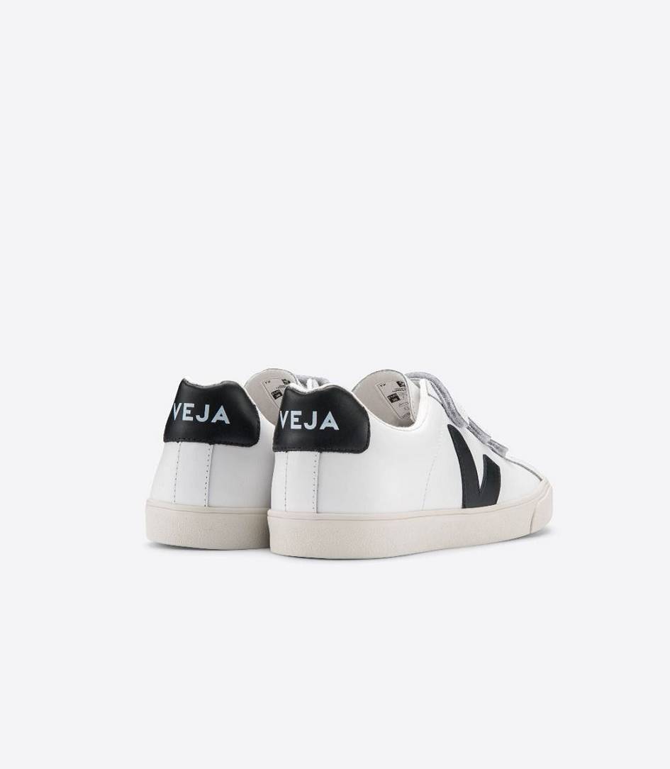 Veja 3-lock Leather Men's Trainers White Black | ABC849763