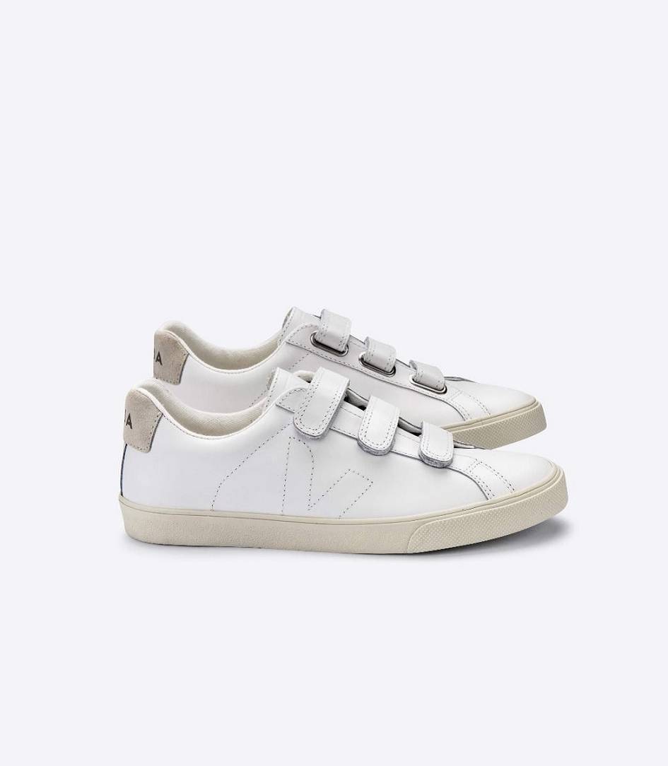 Veja 3-lock Leather Men\'s Trainers White | MKR957483