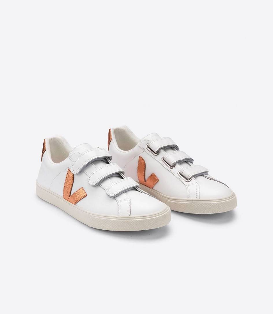 Veja 3-lock Leather Women's Sneakers White Venus | KRQ396705