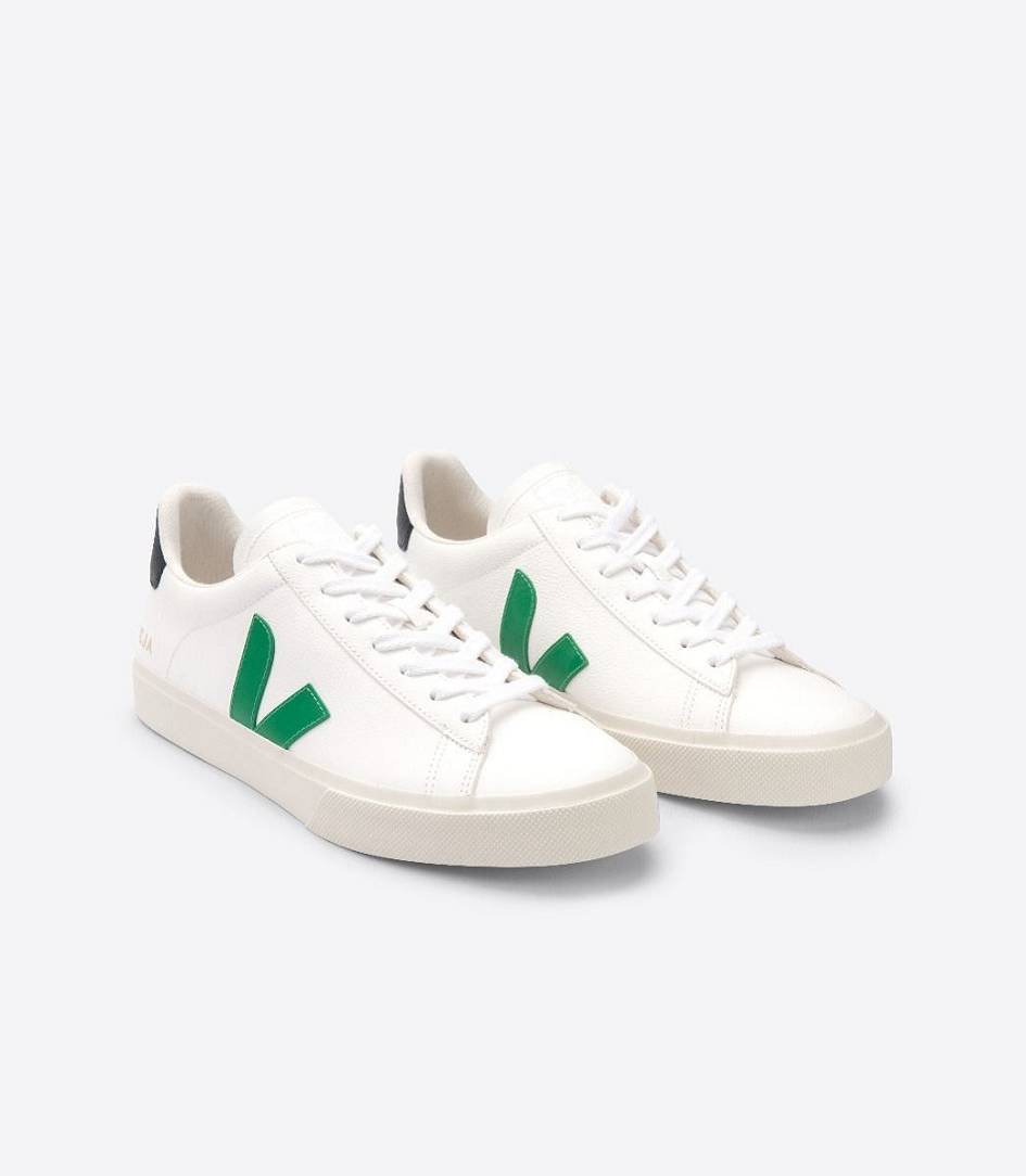 Veja Campo Chromefree Men's Sneakers White Emeraude Black | RJS127865