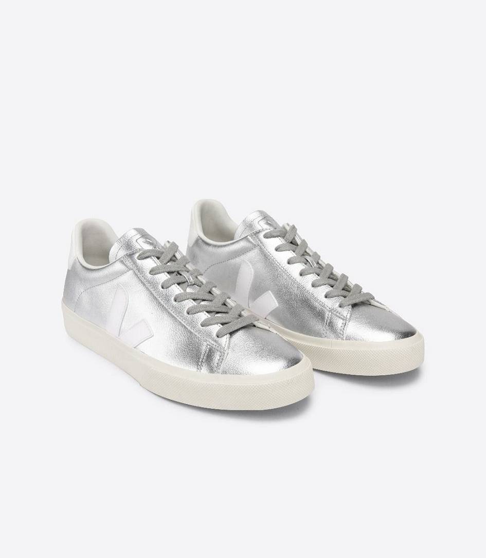 Veja Campo Chromefree Women's Trainers Silver White | SBF926371