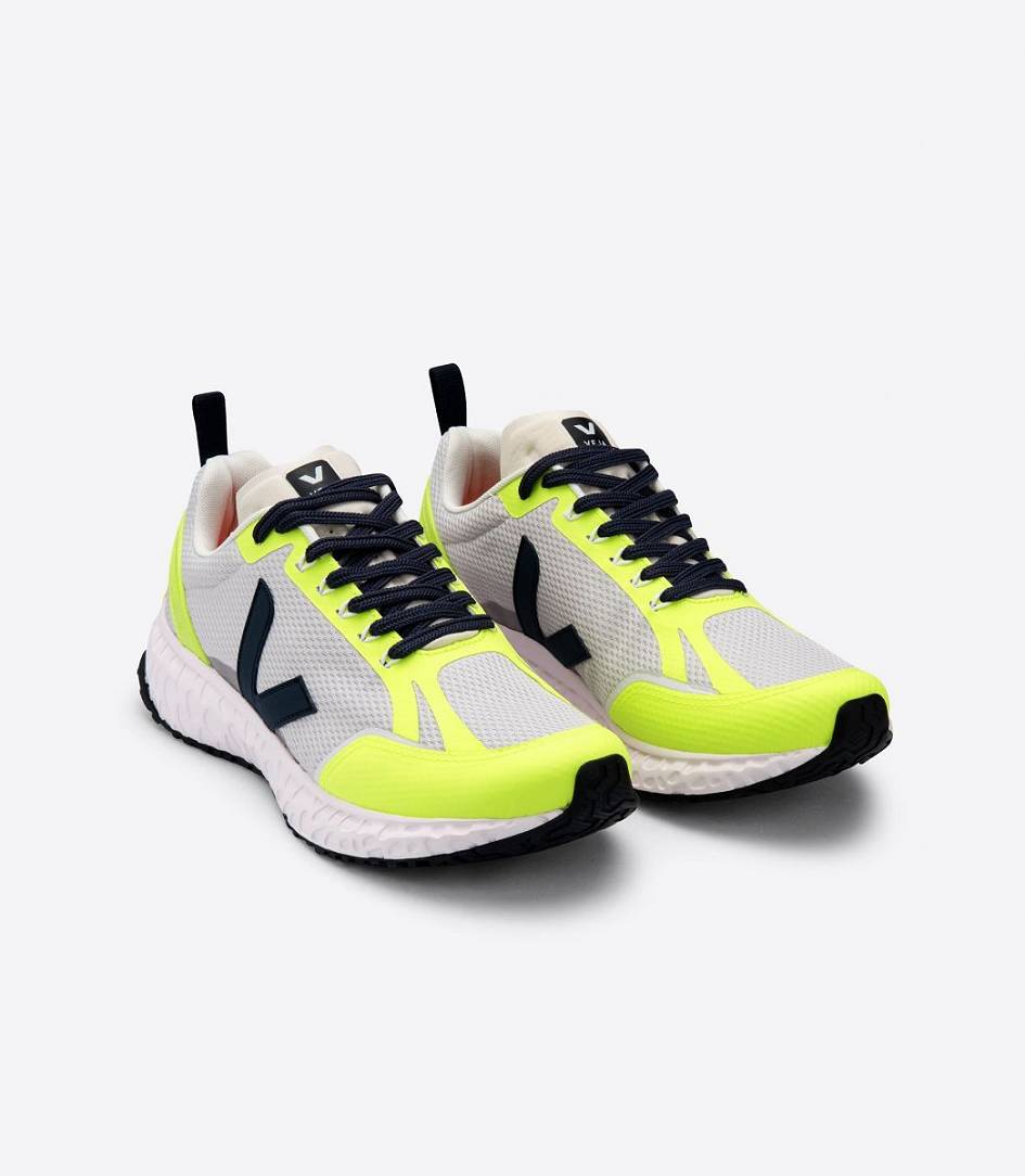 Veja Condor Mesh Women's Runners Light Grey Jaune Fluo | TDE648057