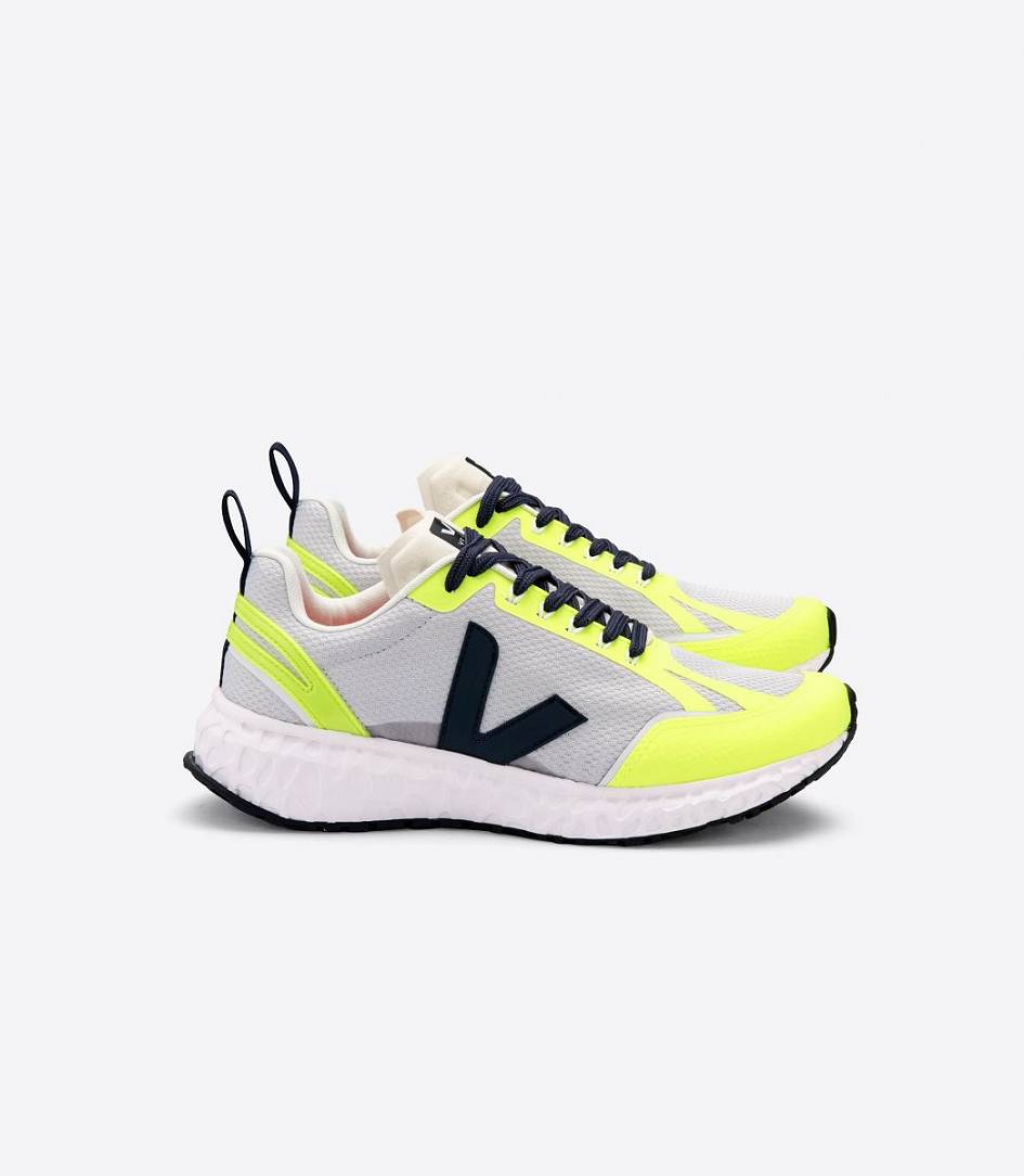 Veja Condor Mesh Women\'s Runners Light Grey Jaune Fluo | TDE648057