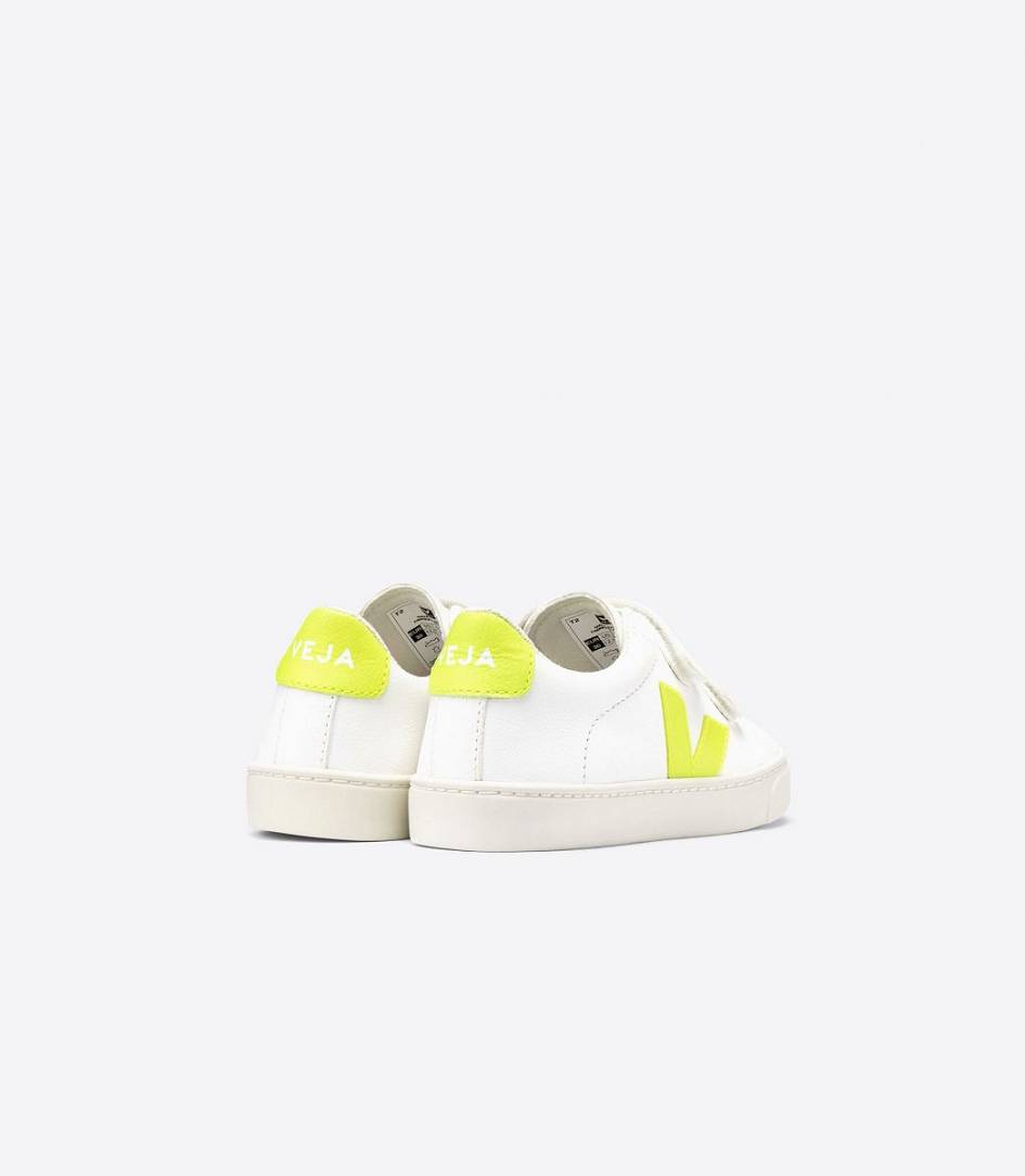 Veja Esplar Chromefree Kids' Sneakers White Jaune-Fluo Purple | VWI673852