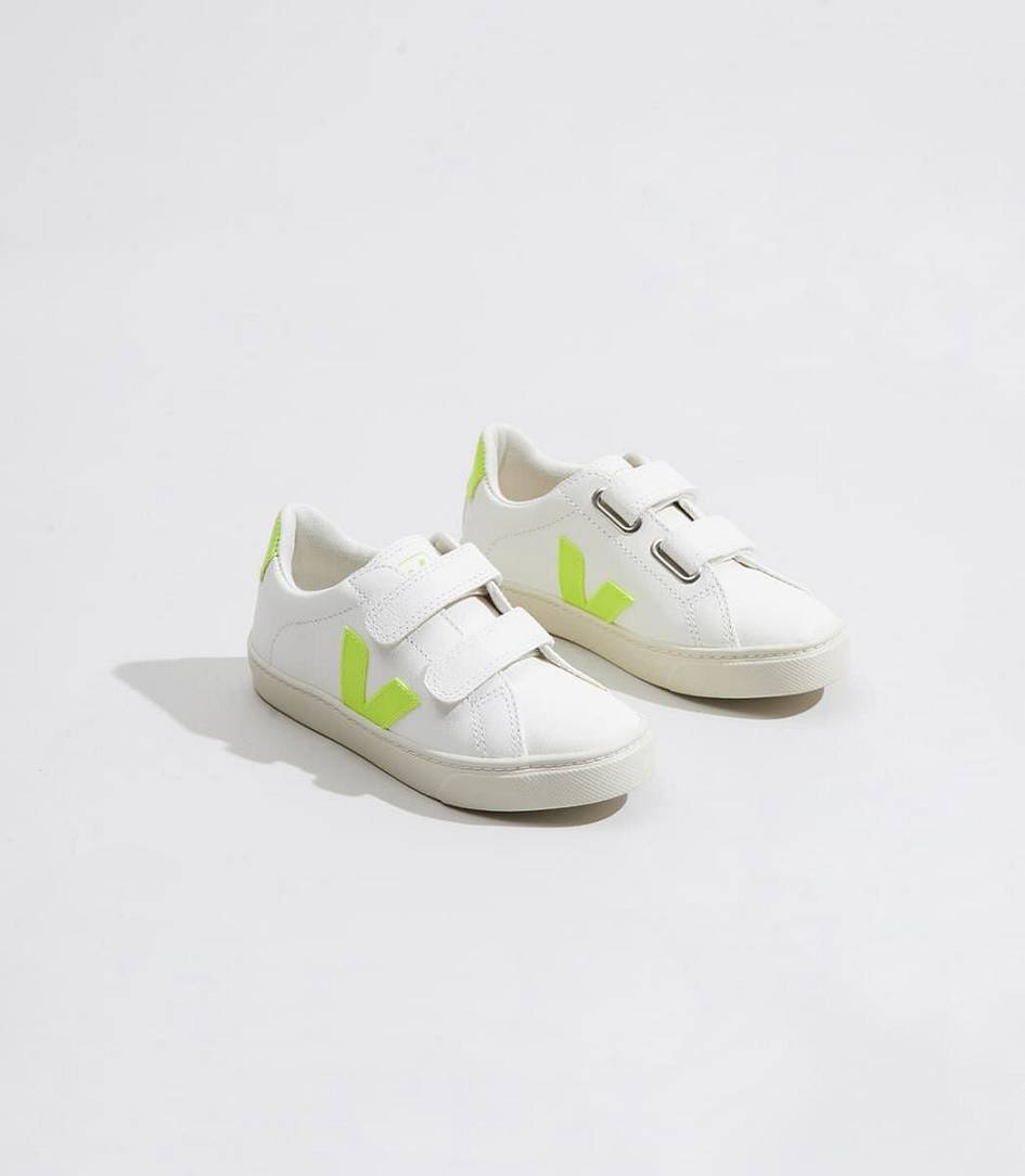 Veja Esplar Chromefree Kids' Sneakers White Jaune-Fluo Purple | VWI673852