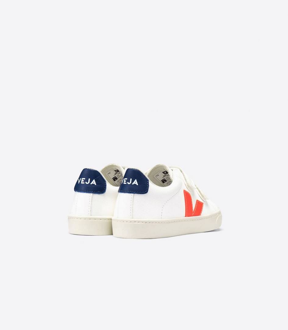 Veja Esplar Chromefree Kids' Trainers White Orange Fluo Cobalt | OHV948316