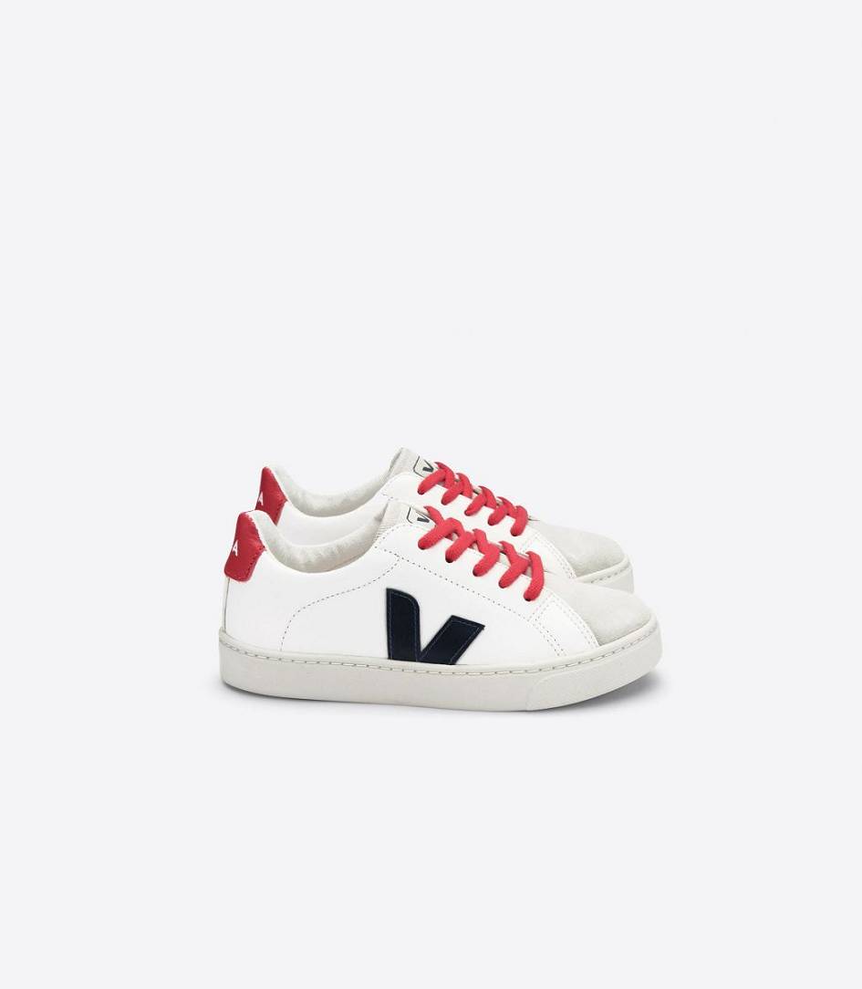 Veja Esplar Lace Chromefree Kids\' Sneakers White Nautico Pekin | CNX854239