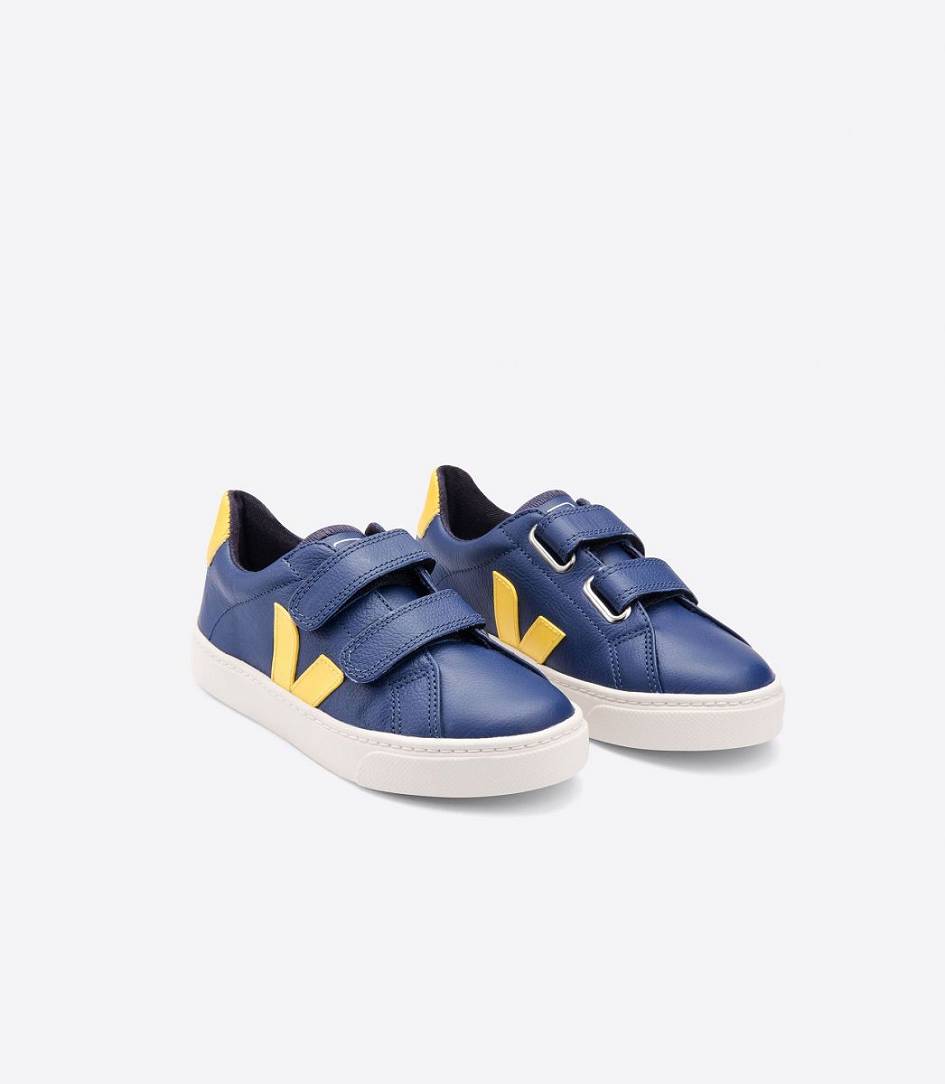 Veja Esplar Leather Kids' Sneakers Cobalt Tonic | PNE891406