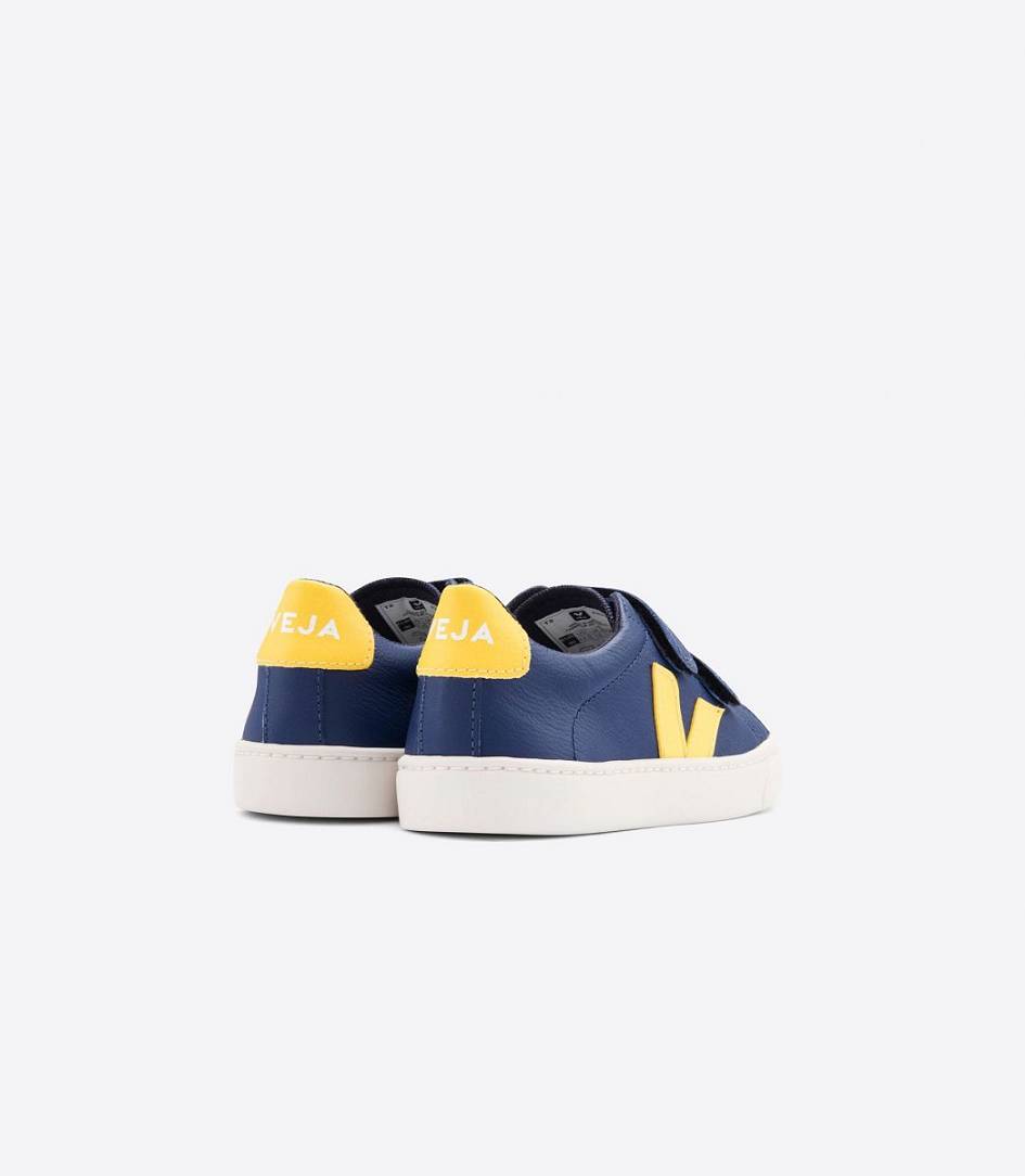 Veja Esplar Leather Kids' Sneakers Cobalt Tonic | PNE891406