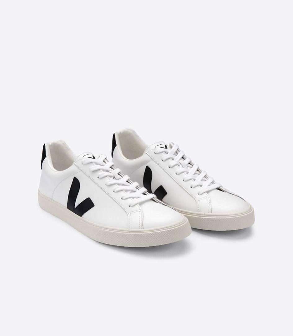 Veja Esplar Leather Men's Trainers White Black | UJY612570