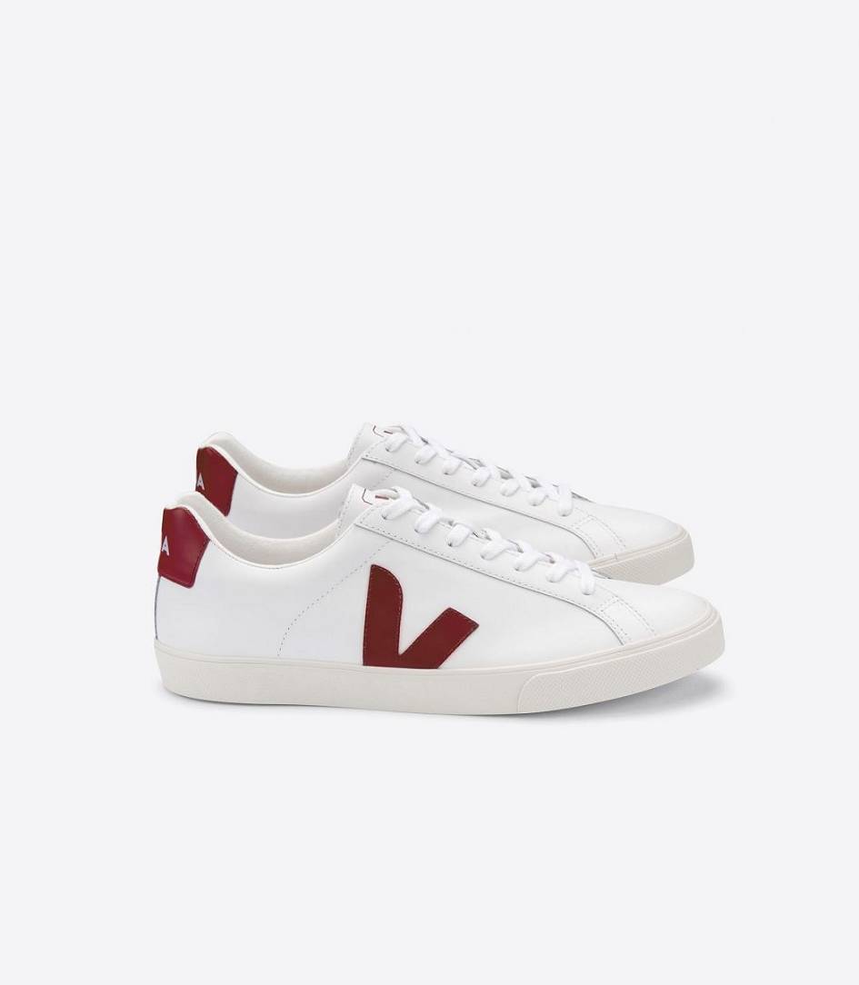 Veja Esplar Leather Women\'s Sneakers White Marsala | IKC916843