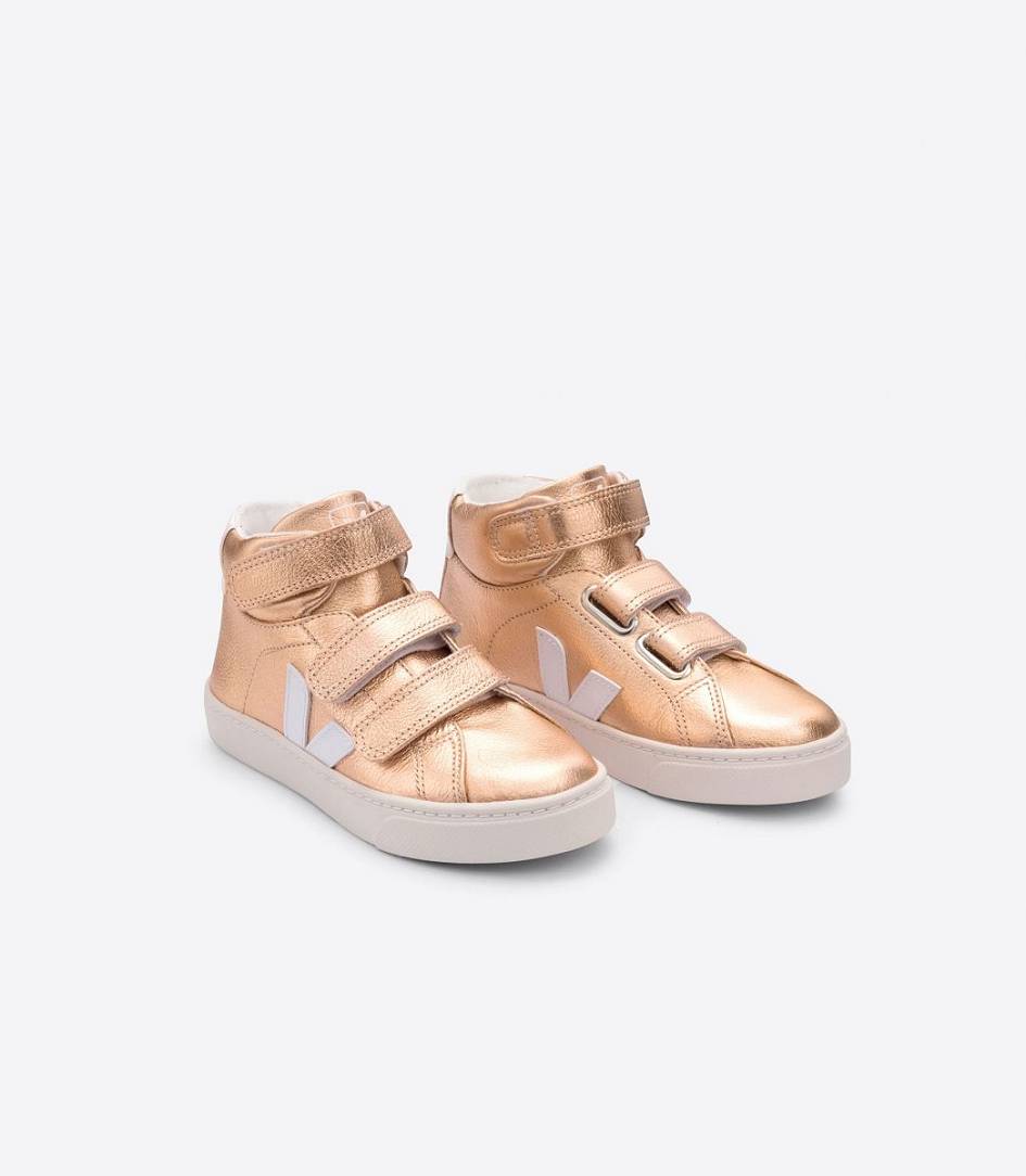 Veja Esplar Mid Chromefree Kids' Sneakers Venus White | HXI302689