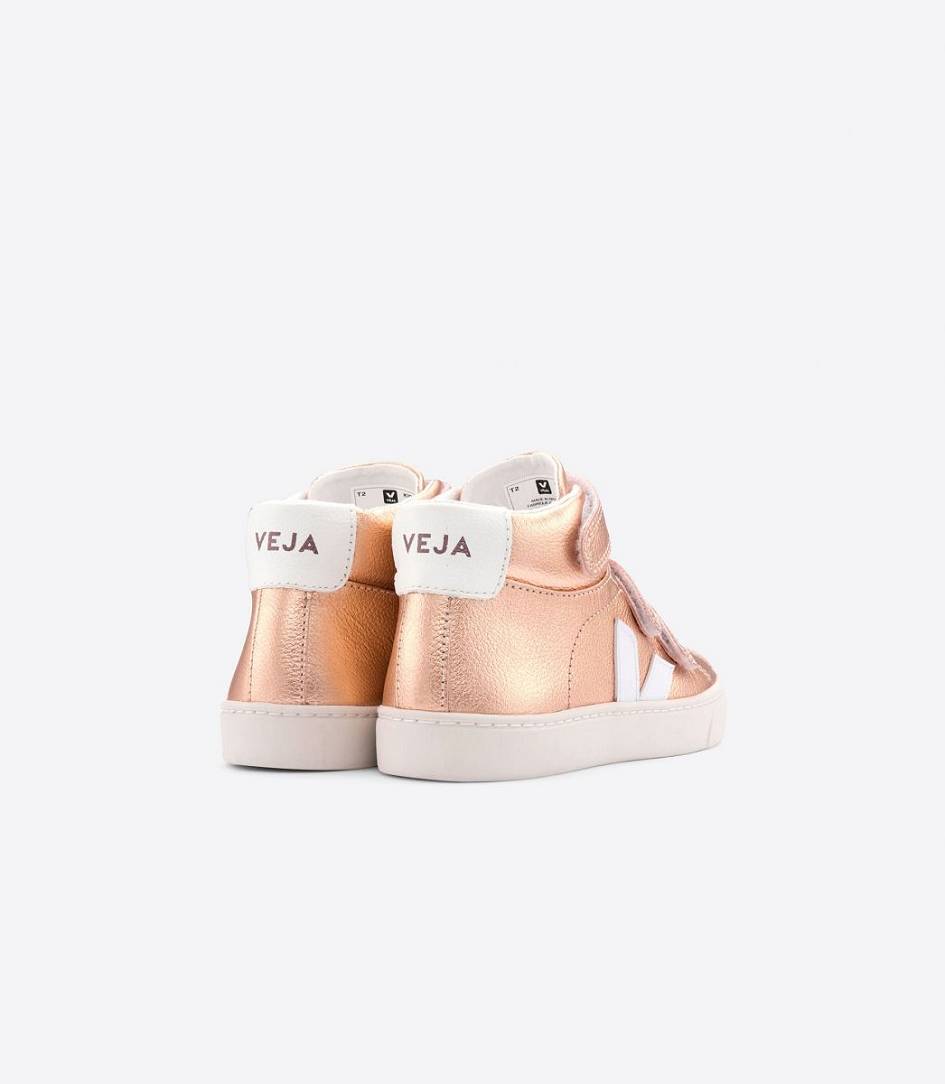 Veja Esplar Mid Chromefree Kids' Sneakers Venus White | HXI302689