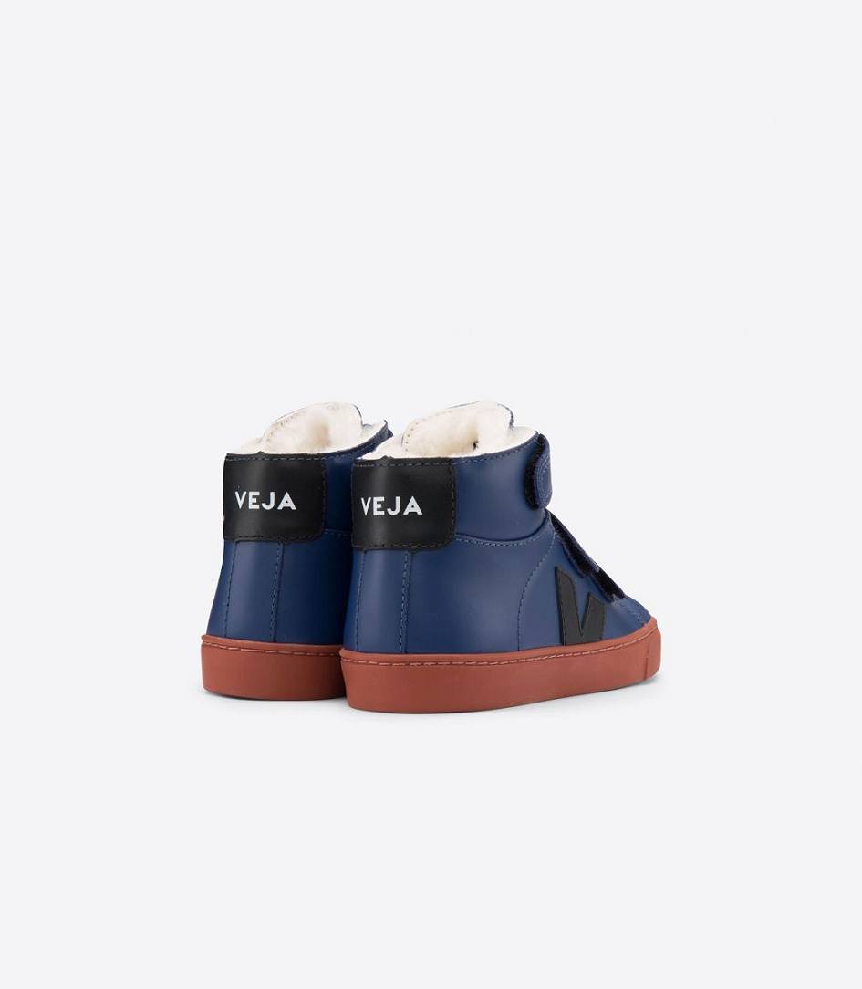 Veja Esplar Mid Fured Kids' Sneakers Cobalt Rust | LXR192635