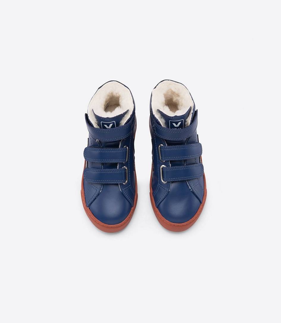 Veja Esplar Mid Fured Kids' Sneakers Cobalt Rust | LXR192635