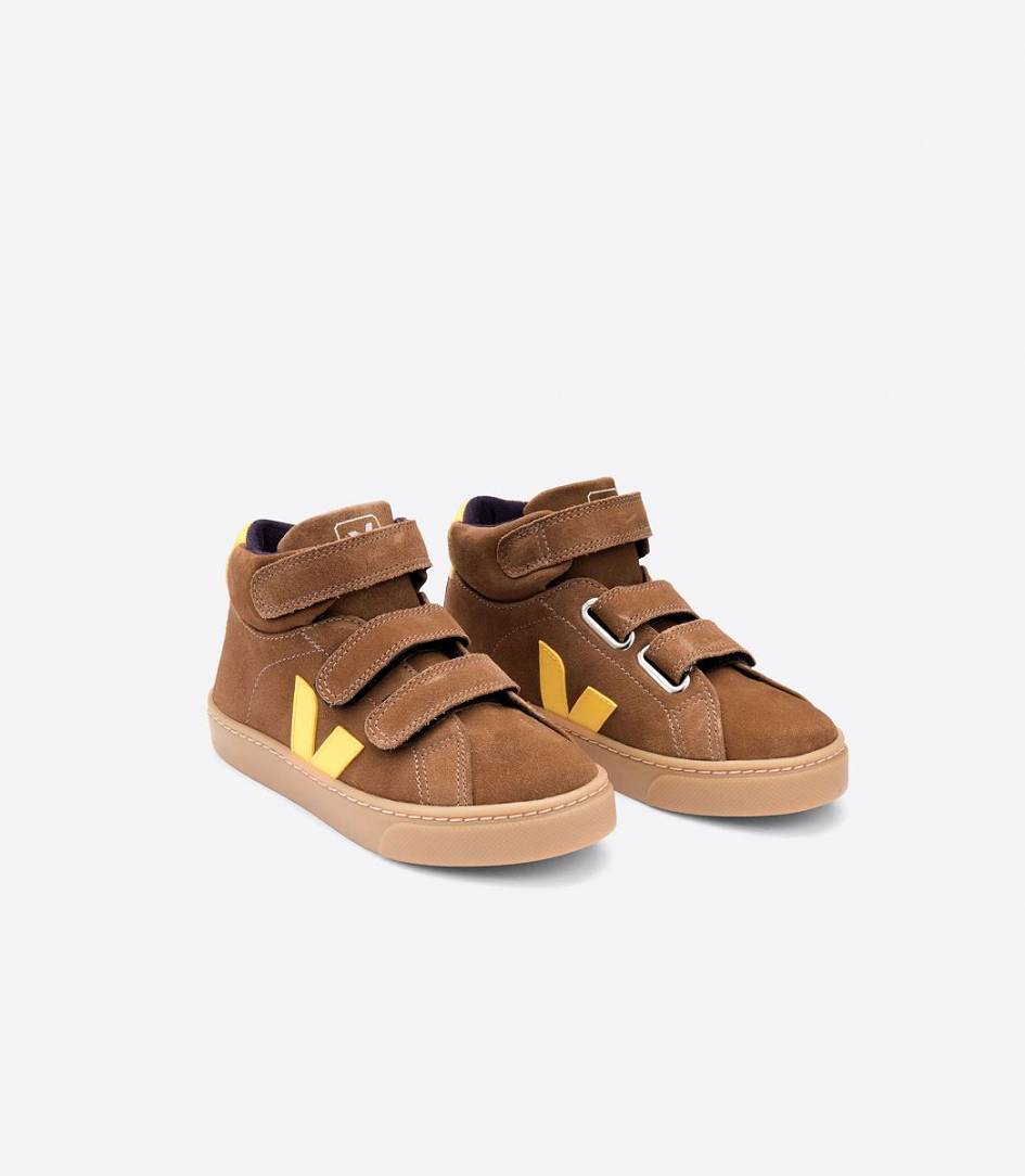 Veja Esplar Mid Suede Kids' Sneakers Brown Tonic | CDK409281