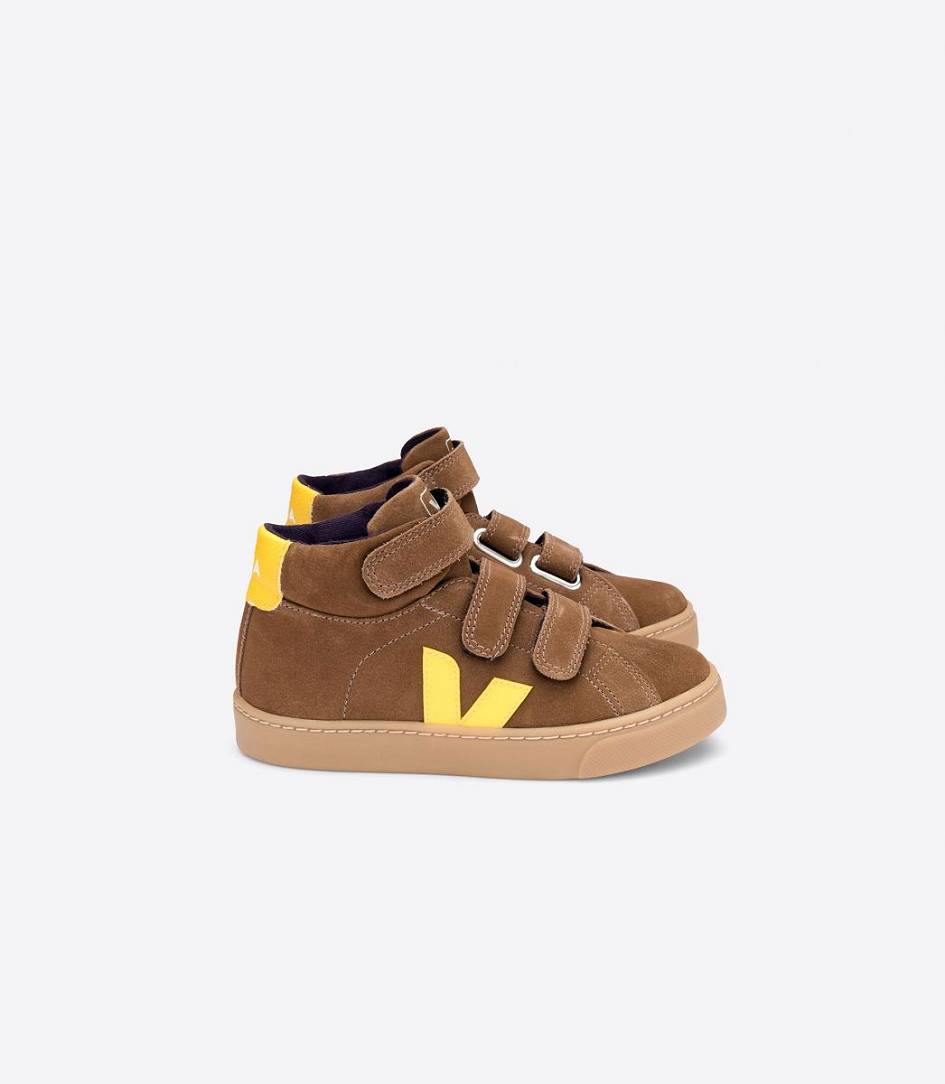 Veja Esplar Mid Suede Kids\' Sneakers Brown Tonic | CDK409281