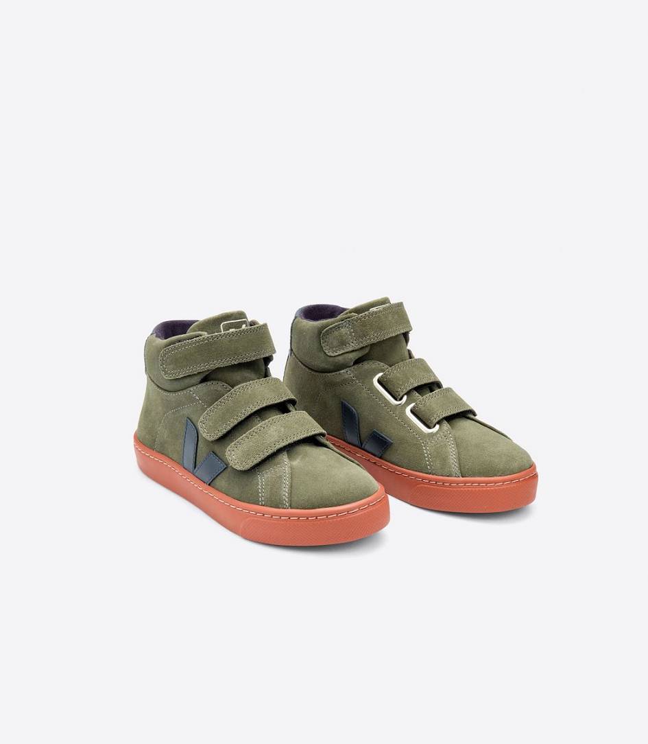 Veja Esplar Mid Suede Kids' Trainers Mud Nautico Rust Sole | SYK367184