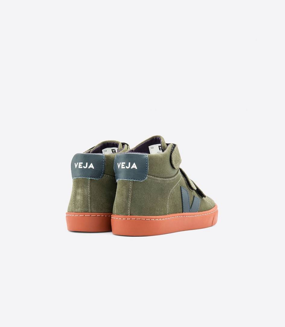 Veja Esplar Mid Suede Kids' Trainers Mud Nautico Rust Sole | SYK367184