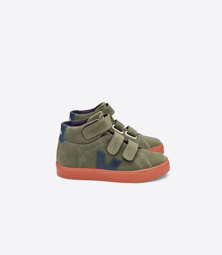 Veja Esplar Mid Suede Kids\' Trainers Mud Nautico Rust Sole | SYK367184