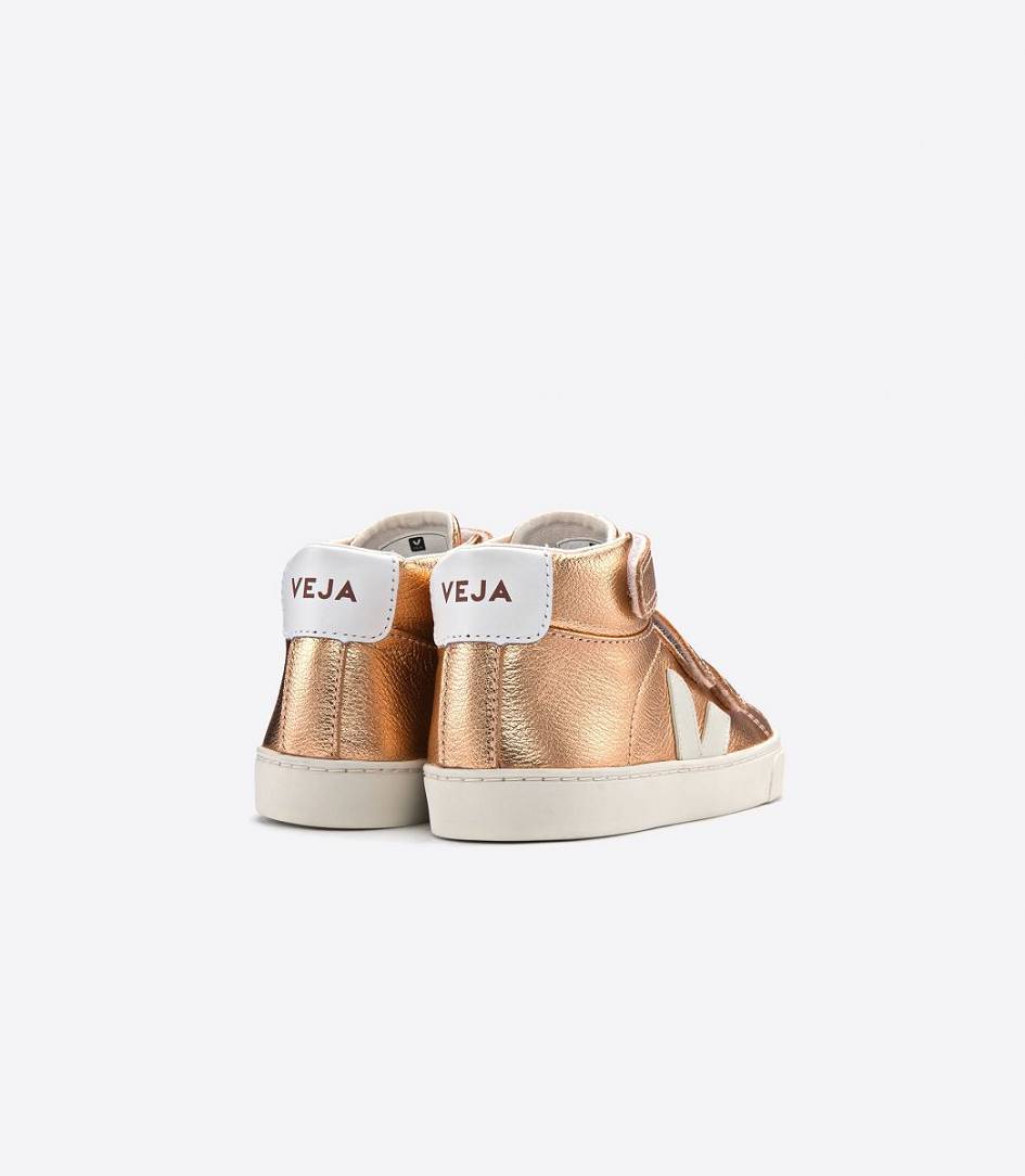 Veja Esplar Mid Velcro Kids' Trainers Venus Pierre | UNX637415