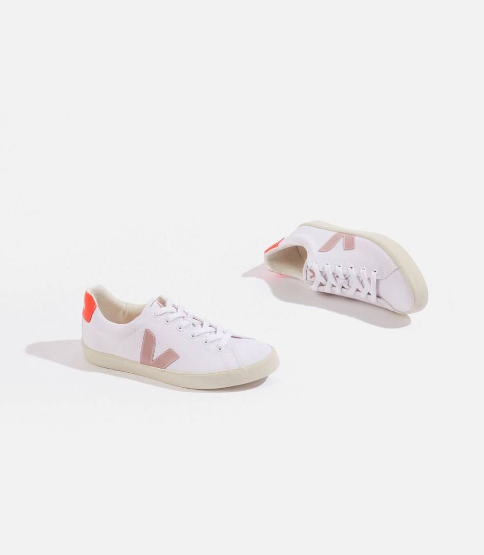 Veja Esplar Se Canvas Women's Trainers White Babe Orange-Fluo | XMJ453189