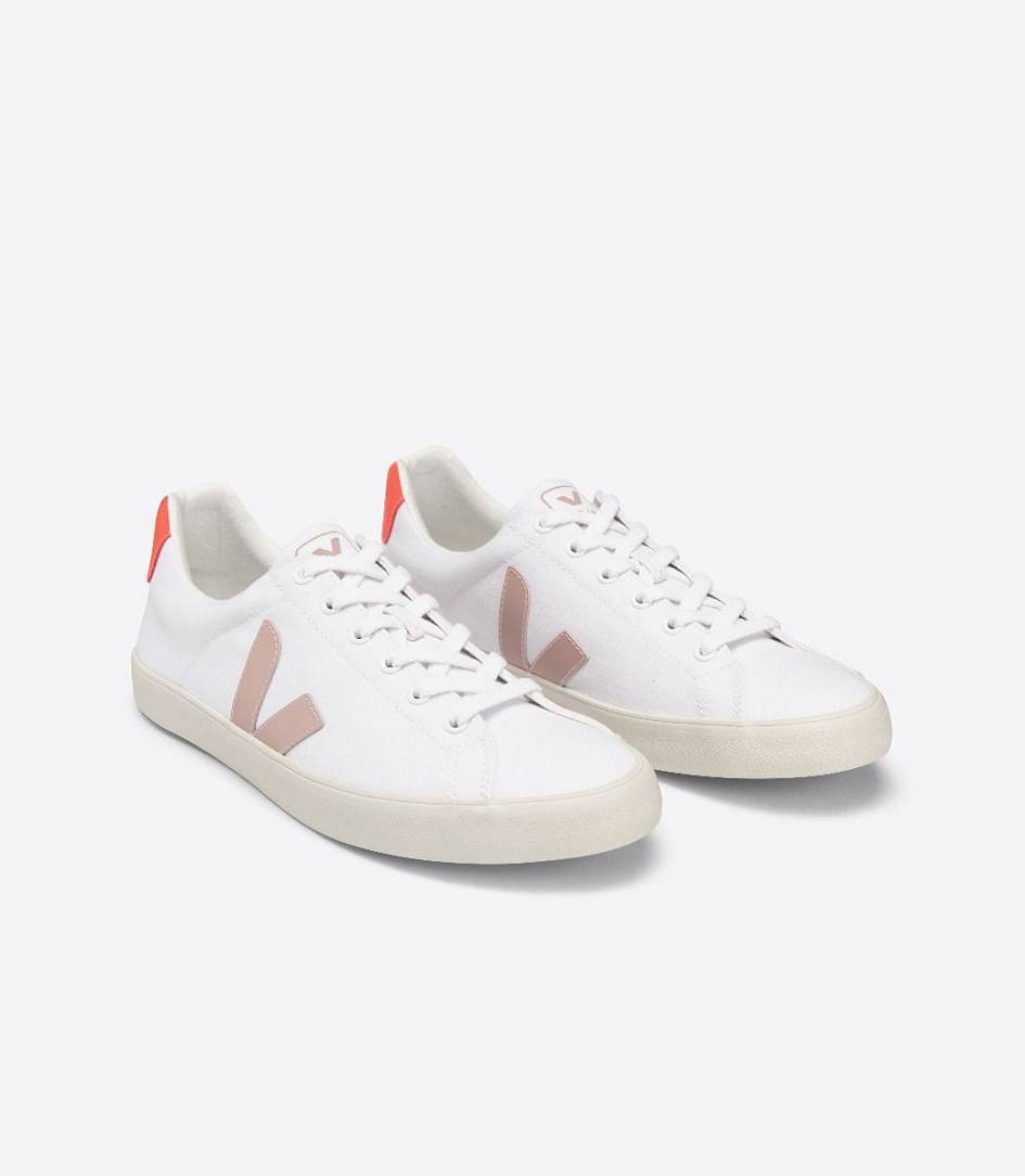 Veja Esplar Se Canvas Women's Trainers White Babe Orange-Fluo | XMJ453189