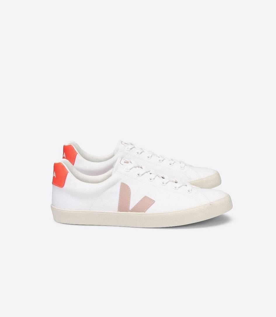 Veja Esplar Se Canvas Women\'s Trainers White Babe Orange-Fluo | XMJ453189