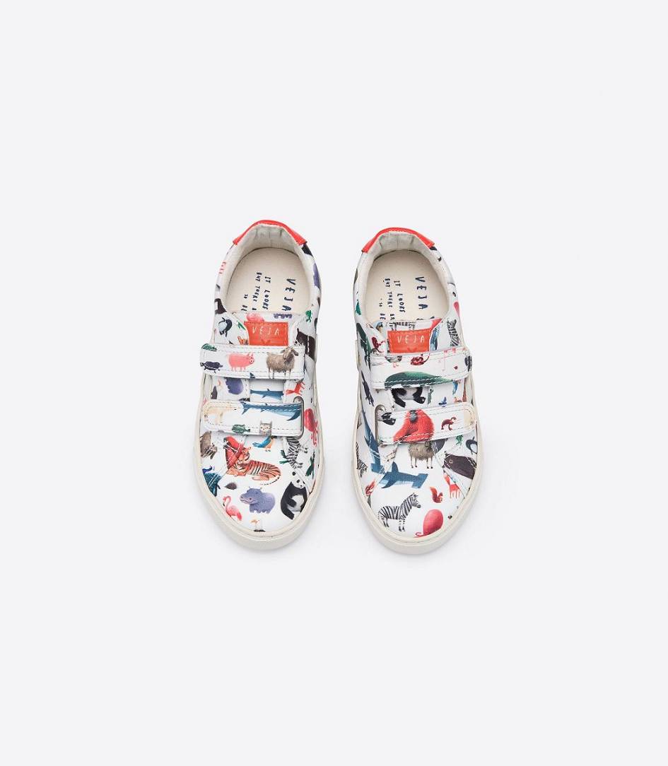 Veja Esplar Velcro Leather Kids' Sneakers Animals | PQI732691