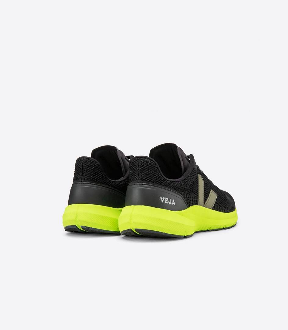 Veja Marlin Lt V Knit Men's Runners Black Kaki Jaune Fluo | BPY045817