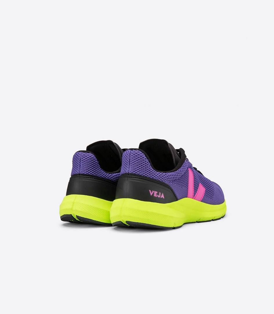 Veja Marlin Lt V Knit Men's Runners Purple Ultraviolet Jaune Fluo | QCG057469