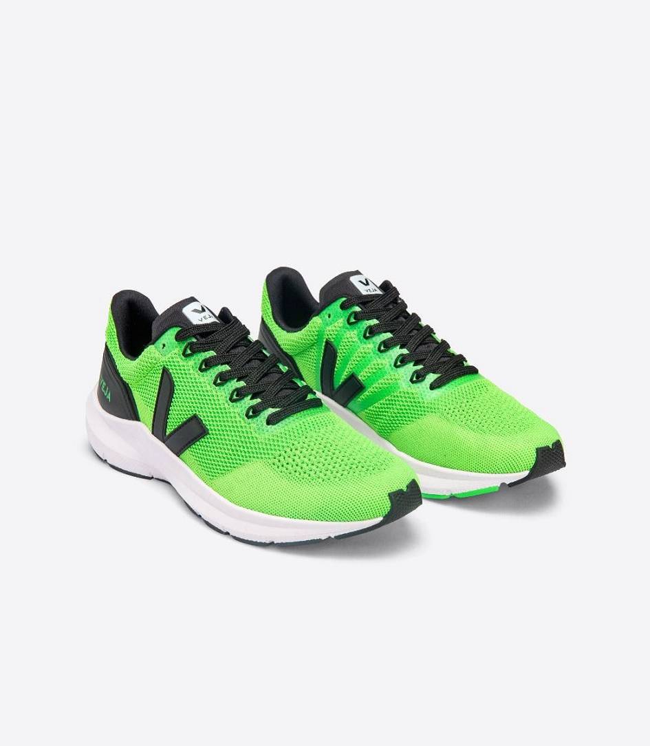 Veja Marlin V-knit Men's Runners Vert-Fluo Black | YVW402795