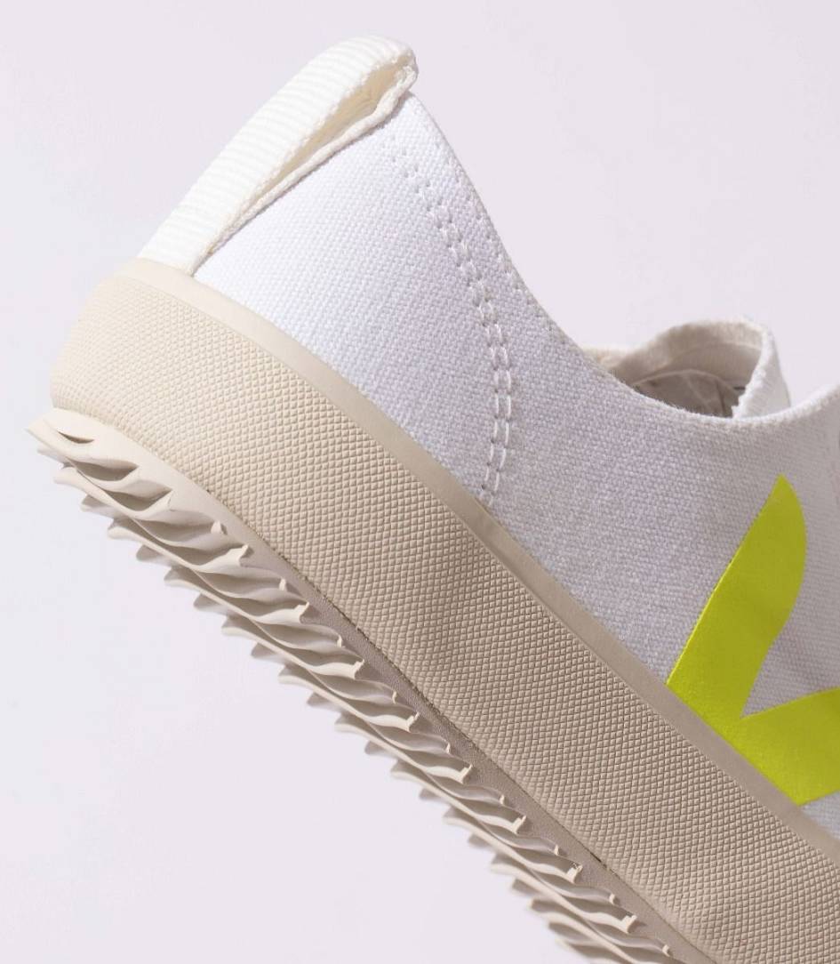 Veja Nova Canvas Men's Trainers White Jaune-Fluo | RXC168307