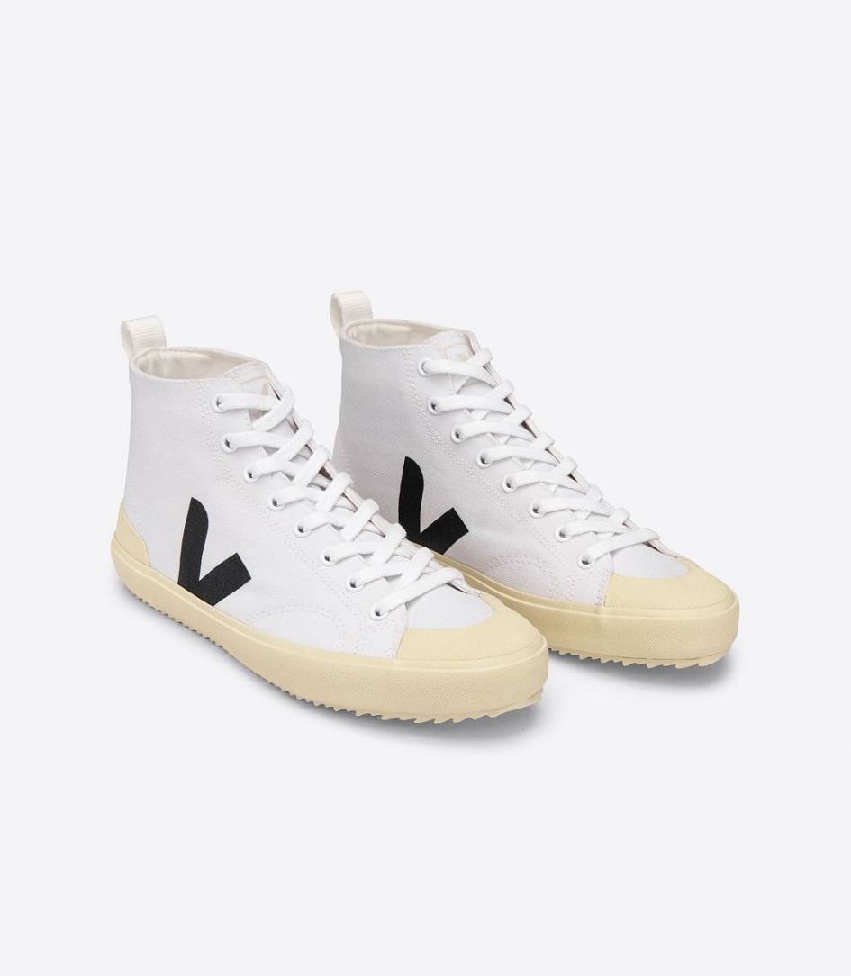 Veja Nova Ht Canvas Men's Trainers White Black Butter Sole | DBW806154