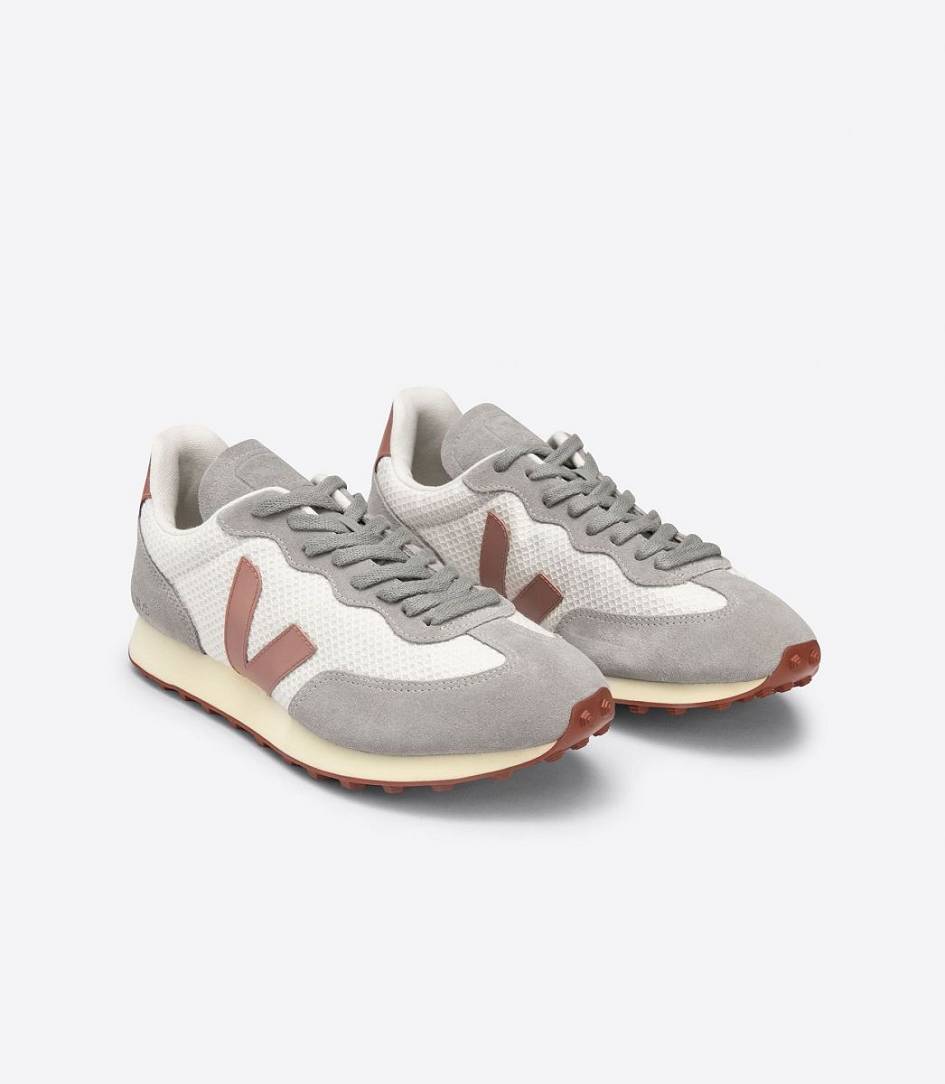 Veja Rio Branco Hexamesh Women's Trainers Gravel Dried-Petal Oxford-Grey | CAU823496