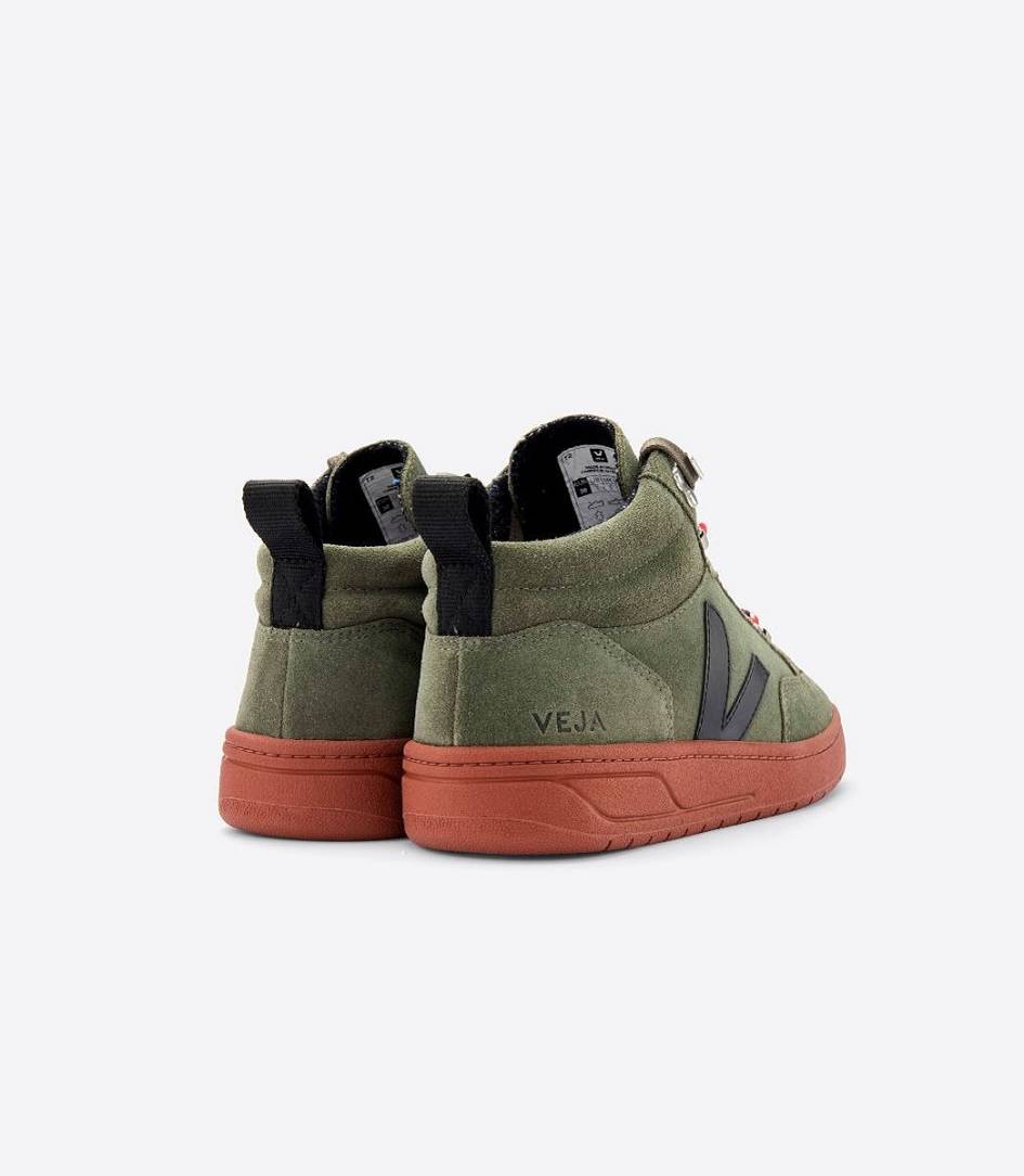 Veja Roraima Suede Women's Sneakers Olive Black Rust Sole | AND760982