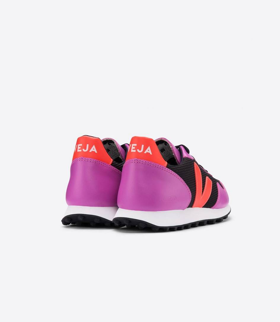 Veja Sdu Hexa B-mesh Women's Sneakers Black Ultraviolet Orange Fluo | WKY357821