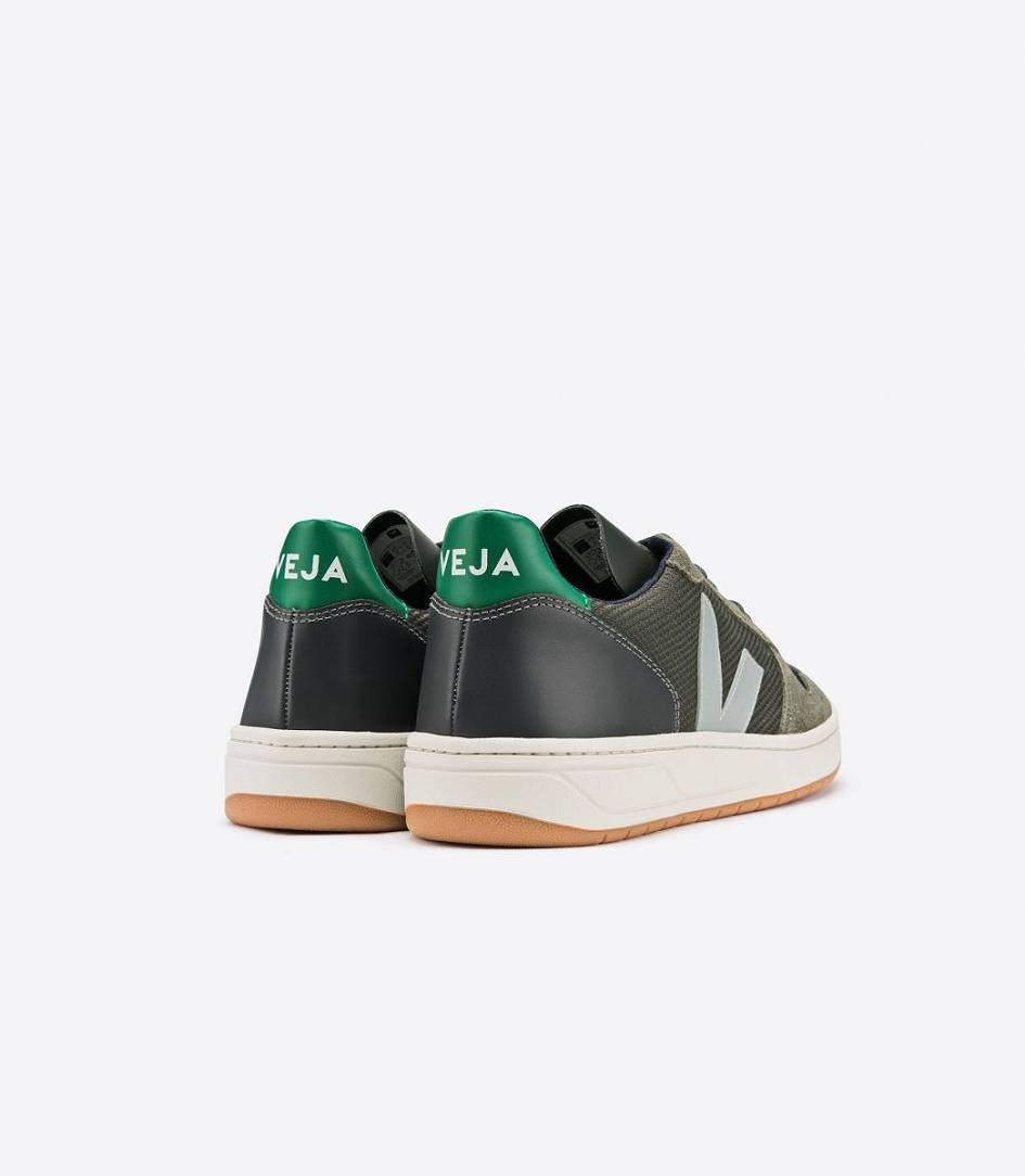 Veja V-10 B-mesh Women's Sneakers Multico Olive Emeraude | UFB253091