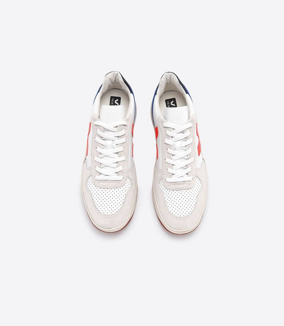 Veja V-10 Bastille Leather Women's Trainers Bellerose | HEB314260