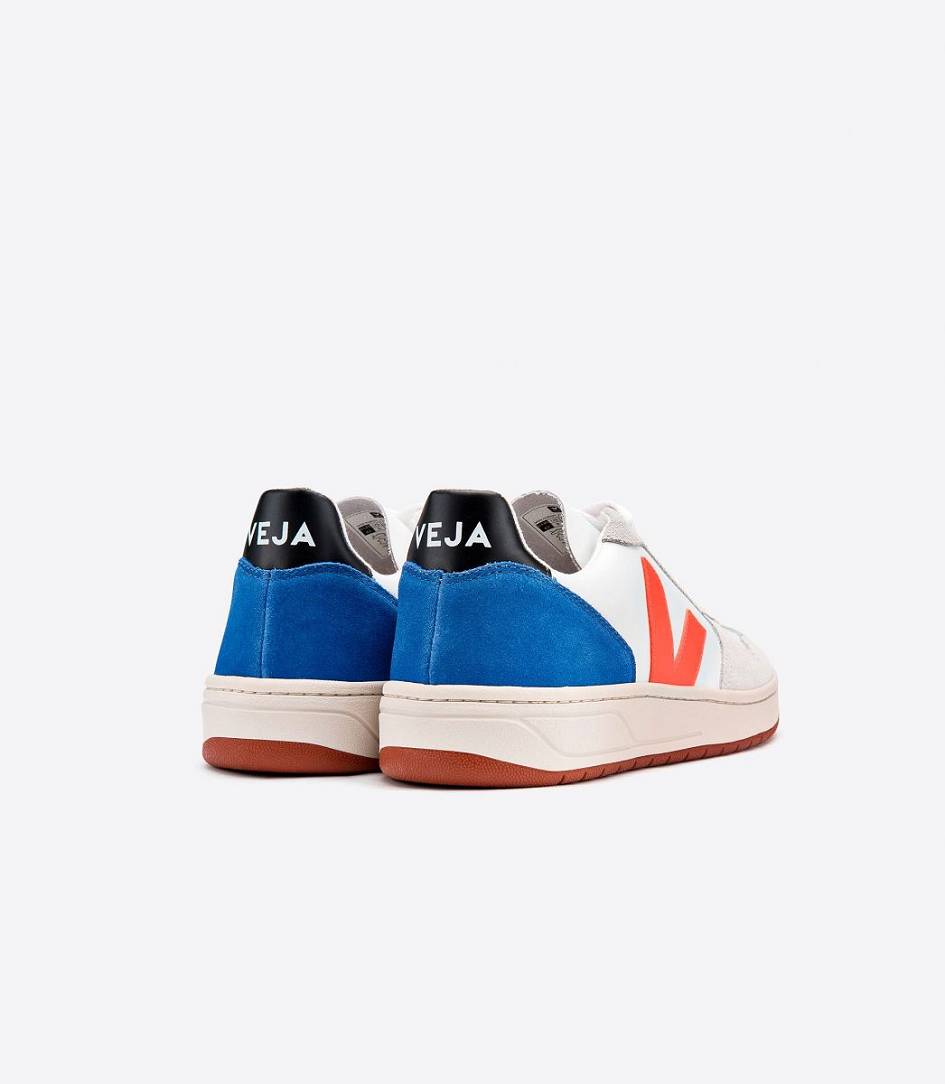 Veja V-10 Bastille Leather Women's Trainers Bellerose | HEB314260