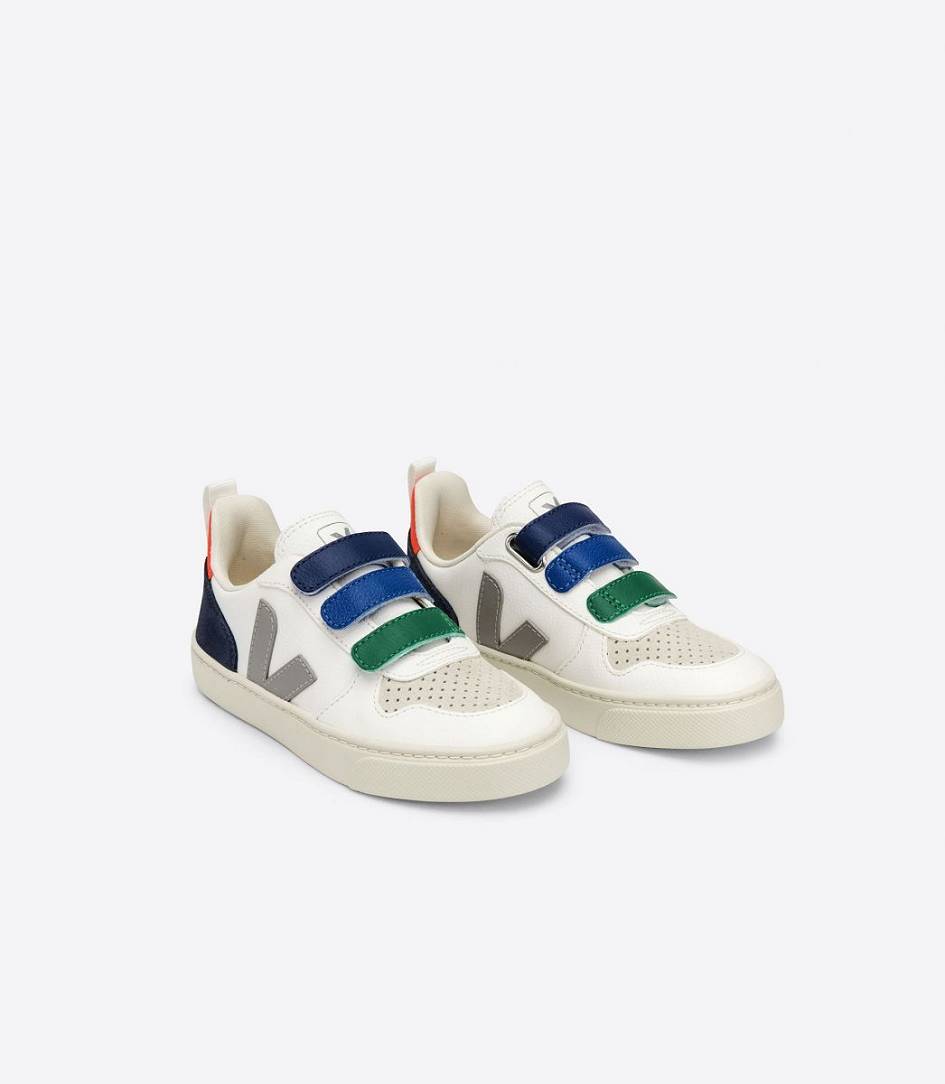 Veja V-10 Chromefree Kids' Sneakers White Multico | VIQ432598