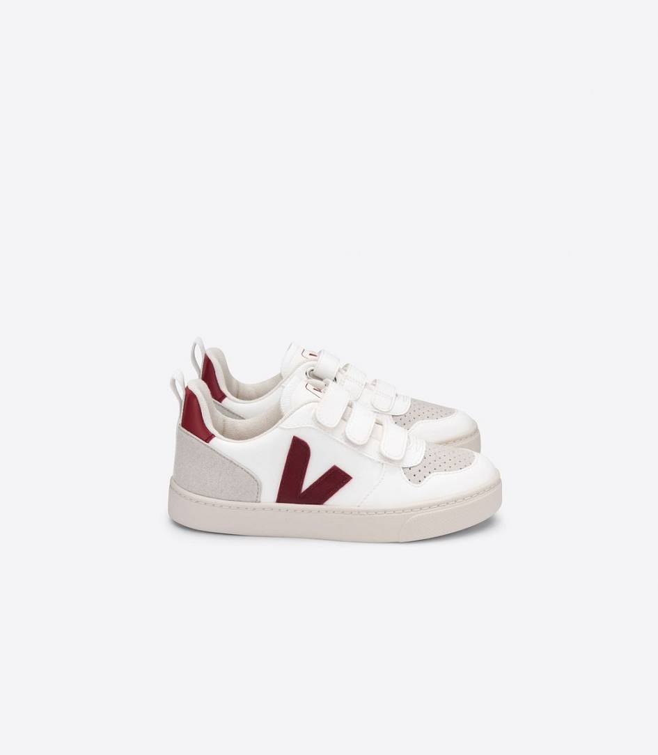 Veja V-10 Cwl Kids\' Sneakers White Marsala | BJZ036795