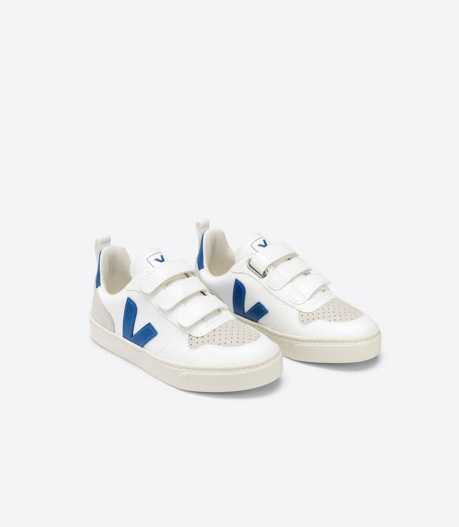 Veja V-10 Cwl Kids' Trainers White Indigo | SNV786201