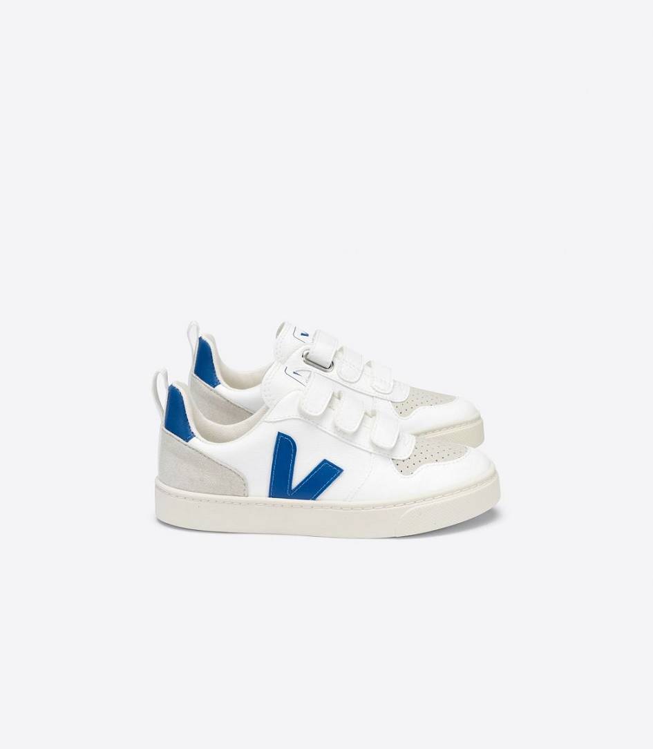 Veja V-10 Cwl Kids\' Trainers White Indigo | SNV786201