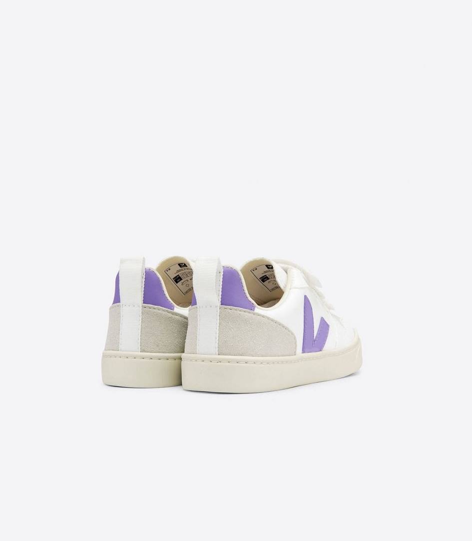 Veja V-10 Cwl Kids' Trainers White Lavande | VFI962741