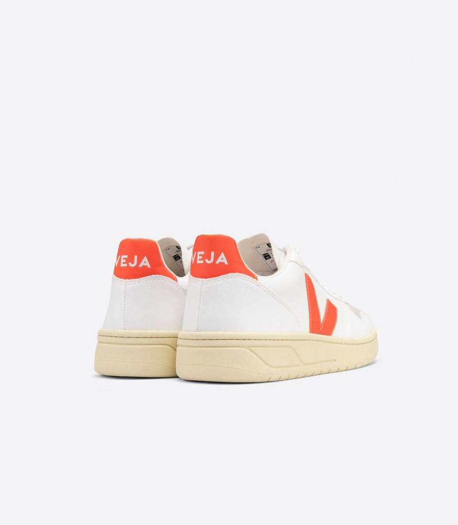 Veja V-10 Cwl Men's Trainers White Orange Fluo Butter Sole | ELR308142