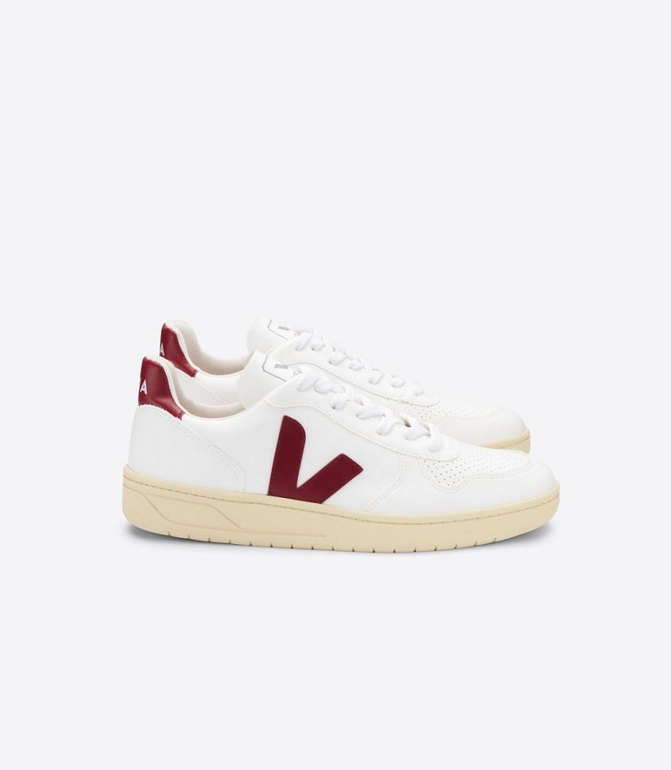 Veja V-10 Cwl Women\'s Sneakers White Marsala Butter Sole | YVI713405