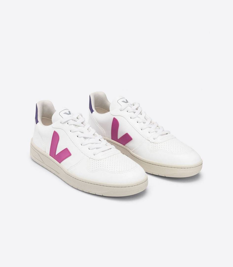 Veja V-10 Cwl Women's Sneakers White Ultraviolet Purple | YBX372108