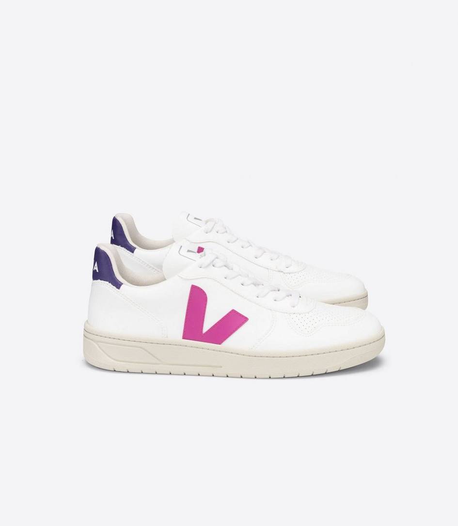 Veja V-10 Cwl Women\'s Sneakers White Ultraviolet Purple | YBX372108