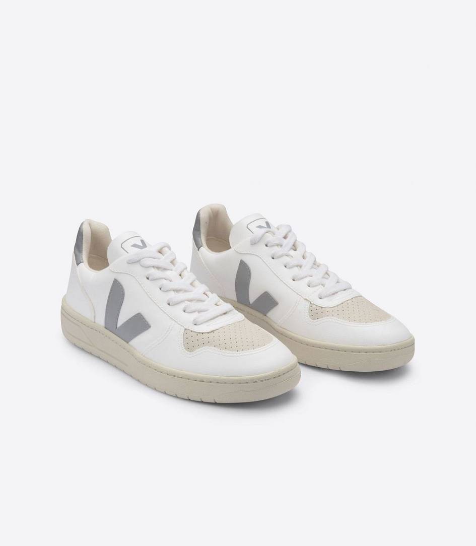 Veja V-10 Cwl Women's Trainers White Oxford Grey | CVB432597